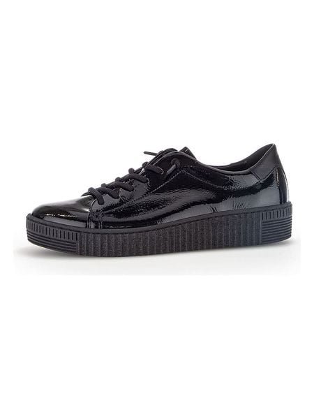 Gabor Skórzane sneakersy w kolorze czarnym rozmiar: 39. Czarne obuwie sportowe damskie Gabor, z lakierowanej skóry, bez zapięcia. Za 236.05 zł.