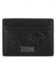 Guess Skórzane etui "Boston" w kolorze czarnym na karty rozmiar: onesize. Czarne portfele damskie Guess, z aplikacjami, z materiału. Za 130.99 zł.