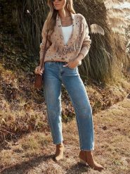 Milan Kiss Kardigan w kolorze jasnobrązowym rozmiar: L. Brązowe kardigany damskie Milan Kiss, l, bez wzorów. Za 191.42 zł.