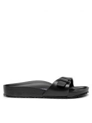 Birkenstock Klapki Madrit EVA 0128163 Czarny. Czarne klapki damskie Birkenstock, bez wzorów, z syntetyku, bez obcasa, bez zapięcia. Za 193.79 zł.