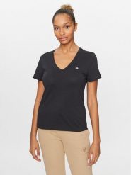 Gant T-Shirt Shield 4200750 Czarny Regular Fit. Czarne t-shirty damskie Gant, xs, bez wzorów, z bawełny, bez kołnierzyka. Za 149.99 zł.