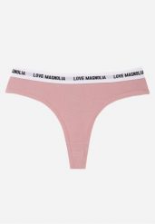 Różowe Majtki Stringi z Bawełną Ozdobione Napisami Amero. Czerwone stringi Renee, bez wzorów, z bawełny. Za 7.99 zł.