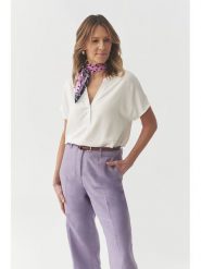 TATUUM Bluzka w kolorze białym rozmiar: 40. Białe bluzki damskie TATUUM, bez wzorów, z wiskozy, bez kołnierzyka, bez ramiączek. Za 100.28 zł.