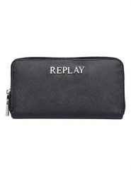 Replay Portfel w kolorze czarnym - 19 x 10 x 2 cm rozmiar: onesize. Czarne portfele damskie Replay, bez wzorów, z materiału. Za 159.95 zł.