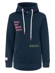 Zwillingsherz Bluza "Smile Cross" w kolorze granatowym rozmiar: XXL. Niebieskie bluzy damskie Zwillingsherz, xxl, bez wzorów, z kapturem. Za 195.45 zł.