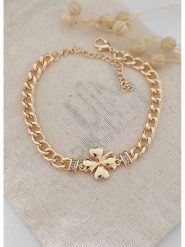 Atelier MIU Pozłacana bransoletka z cyrkoniami rozmiar: onesize. Żółte bransoletki damskie atelier MIU, pozłacane. Za 70.41 zł.