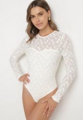 Beżowe Koronkowe Body z Długim Rękawem Esaressa. Brązowe body i gorsety Born2be, z aplikacjami, z koronki. Za 79.99 zł.