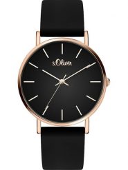 S. Oliver Zegarek kwarcowy w kolorze różowozłoto-czarnym rozmiar: onesize. Czarne, analogowe zegarki damskie S.Oliver, metalowe. Za 121.99 zł.