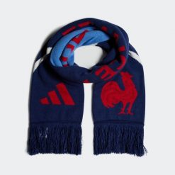 Szalik kibica francuskiej drużyny rugby – szalik FFR. Białe szaliki damskie Adidas, bez wzorów, z bawełny. Za 139.99 zł.