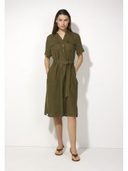 More & More Lniana sukienka w kolorze khaki rozmiar: 44. Brązowe sukienki damskie More & More, bez wzorów, ze lnu, bez ramiączek. Za 214.95 zł.