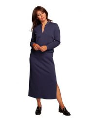 Be Wear Sukienka w kolorze granatowym rozmiar: XL. Niebieskie sukienki damskie Be Wear, bez wzorów, bez ramiączek. Za 149.66 zł.