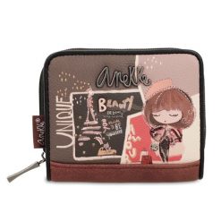 Brązowy Kompaktowy Portfel Damski Anekke Z Laleczką. Brązowe torebki klasyczne damskie Anekke, bez dodatków. Za 129.00 zł.