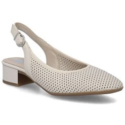 OBUWIE RIEKER. Czółenka damskie Rieker, bez wzorów, ze skóry ekologicznej, bez obcasa. Za 329.00 zł.