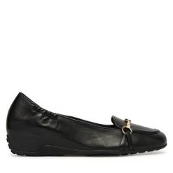 Półbuty HÖGL. Czarne czółenka damskie Högl, bez wzorów, bez obcasa, na koturnie. Za 799.99 zł.