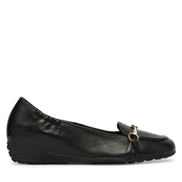 Półbuty HÖGL. Czarne czółenka damskie Högl, bez wzorów, bez obcasa, na koturnie, bez zapięcia. Za 799.99 zł.