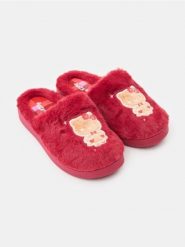 Kapcie z futerkiem i haftem Hello Kitty - bordowy. Czerwone kapcie damskie Sinsay. Za 29.99 zł.