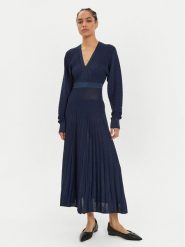 Pinko Sukienka dzianinowa Bastet 104442 A28U Granatowy Regular Fit. Niebieskie sukienki damskie Pinko, bez wzorów, z dzianiny, bez ramiączek. Za 609.99 zł.