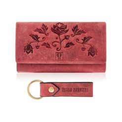 Zestaw prezentowy ZUP-95 skórzany PAOLO PERUZZI czerwony. Czerwone portfele damskie PAOLO PERUZZI, bez wzorów, ze skóry. Za 109.99 zł.
