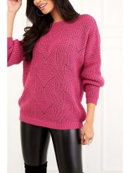 Milan Kiss Sweter w kolorze różowym rozmiar: L. Różowe swetry klasyczne damskie Milan Kiss, l, ze splotem, bez kołnierzyka. Za 113.99 zł.