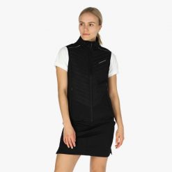 Ocieplana kamizelka treningowa damska Swedemount On Course Vest wodoodporna. Czarne kamizelki damskie SWEDEMOUNT, bez zapięcia, do biegania. Za 249.99 zł.