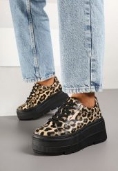 Panterkowe Sneakersy Vices na Platformie Miriri. Obuwie sportowe damskie Born2be, z jeansu, bez zapięcia. Za 119.99 zł.