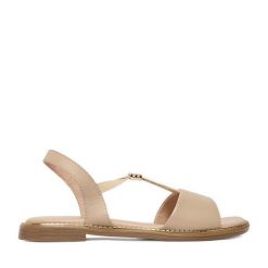 Sandały Lasocki. Brązowe sandały damskie Lasocki, bez wzorów, bez obcasa, na płaskiej podeszwie, bez zapięcia. Za 129.99 zł.