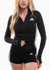 Damska bluza dresowa adidas Essentials 3-Stripes. Czarne bluzy damskie Adidas, l, z aplikacjami, z dresówki, bez kaptura. Za 200.99 zł.