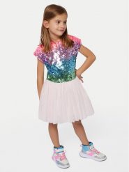 Billieblush Sukienka codzienna U20650 Różowy Regular Fit. Czerwone sukienki dziewczęce Billieblush, bez wzorów, z syntetyku, bez ramiączek, proste. Za 249.99 zł.