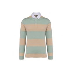 Koszulka polo w paski, długi rękaw Kariban. Zielone koszulki damskie KARIBAN, bez wzorów, bez kołnierzyka, bez ramiączek. Za 197.50 zł.