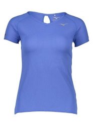 Mizuno Koszulka funkcyjna "DryAeroflow" w kolorze niebieskim rozmiar: XL. Niebieskie koszulki damskie Mizuno, xl, bez wzorów, bez kołnierzyka, bez ramiączek. Za 96.83 zł.