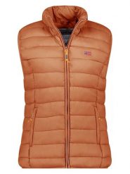 Geographical Norway Kamizelka pikowana "Vatikolor" w kolorze jasnobrązowym rozmiar: XL. Brązowe kamizelki damskie Geographical Norway, xl, bez wzorów, bez kaptura. Za 91.77 zł.