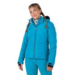 Kurtka narciarska damska Rossignol Staci Pearly Jkt. Niebieskie kurtki damskie Rossignol, na zimę, xs, bez wzorów, bez kaptura. W wyprzedaży za 1,136.30 zł.