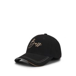 Damska czapka z daszkiem Boss Equestrian. Czarne czapki z daszkiem damskie BOSS EQUESTRIAN, bez wzorów, z materiału. Za 265.00 zł.