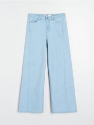 Jeansy wide leg comfort mid waist - niebieski. Niebieskie jeansy damskie Sinsay. Za 69.99 zł.