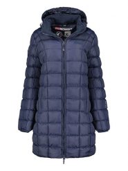 Geographical Norway Płaszcz pikowany "Babette" w kolorze granatowym rozmiar: XL. Niebieskie płaszcze damskie Geographical Norway, xl, bez wzorów, bez kaptura. Za 197.63 zł.