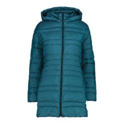 Długa kurtka puchowa z kapturem damska CMP Snaps. Zielone kurtki sportowe damskie CMP, bez wzorów, z puchu, z kapturem. Za 601.80 zł.