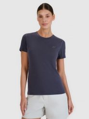 4F Koszulka trekkingowa z wełną Merino damska - szara XL. Szare koszulki sportowe damskie 4F, xl, bez wzorów, z dzianiny, bez ramiączek, trekkingowe. W wyprzedaży za 149.99 zł.