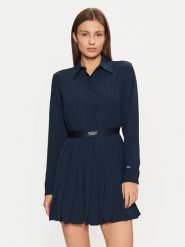 Tommy Jeans Sukienka koszulowa DW0DW19474 Granatowy Regular Fit. Niebieskie sukienki damskie Tommy Jeans, bez wzorów, z jeansu, bez ramiączek. Za 299.99 zł.