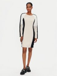 DKNY Sukienka codzienna DD4E1B89 Beżowy Regular Fit. Brązowe sukienki damskie DKNY, bez wzorów, z syntetyku, bez ramiączek. Za 359.99 zł.