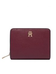 Tommy Hilfiger Portfel Th Icon Med Za W/ Flap Seasonal AW0AW18758 Bordowy. Czerwone portfele damskie Tommy Hilfiger, bez wzorów, ze skóry. Za 249.99 zł.
