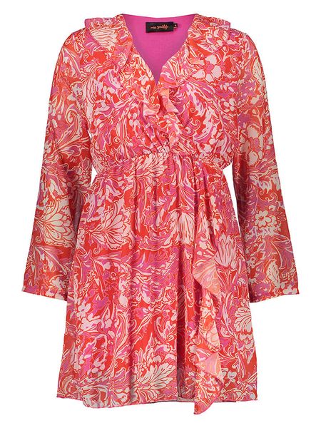 Miss goodlife Sukienka w kolorze czerwonym rozmiar: S. Czerwone sukienki damskie miss goodlife, bez wzorów, bez ramiączek. Za 114.44 zł.