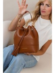 Lia Biassoni Skórzana torebka "Ancinale" w kolorze jasnobrązowym - 25 x 27 x 17 cm rozmiar: onesize. Brązowe torebki klasyczne damskie Lia Biassoni, z materiału, na ramię, bez dodatków. Za 260.99 zł.