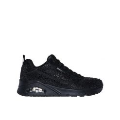 Buty za kostkę sportowe damskie Skechers Uno-World Of Gems. Czarne obuwie sportowe casual damskie Skechers, ze skóry, bez zapięcia. Za 259.00 zł.