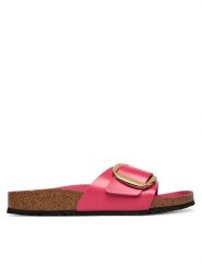 Birkenstock Klapki Madrid Big Buckle Hex 1031844 Różowy. Czerwone klapki damskie Birkenstock, bez wzorów, ze skóry, bez obcasa, bez zapięcia. Za 599.99 zł.