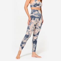 Legginsy fitness damskie Domyos. Brązowe legginsy damskie DOMYOS, l, bez wzorów, z bawełny. Za 89.99 zł.