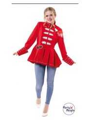 Party x People Kurtka kostiumowa w kolorze czerwonym rozmiar: 42. Czerwone kurtki damskie Party x People, z aplikacjami, bez kaptura. Za 130.99 zł.