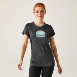 Fingal VIII damska koszulka. Szare koszulki sportowe damskie Regatta, bez wzorów, z tkaniny, bez ramiączek, trekkingowe. W wyprzedaży za 81.70 zł.