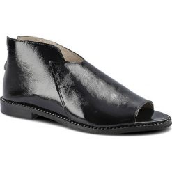 Czarne Sandały Lamanti Damskie Buty Na Lato. Czarne sandały damskie Dwunasty Shoes, z aplikacjami, ze skóry, bez obcasa, na obcasie, bez zapięcia. Za 269.00 zł.