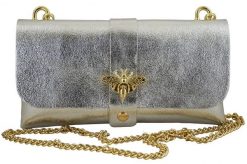 Listonoszka metalizowana BARBERINI'S srebrna 958/1-16. Szare shopper bag Barberinis, bez wzorów, ze skóry, bez dodatków. Za 119.99 zł.