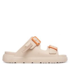 Klapki D.Franklin. Brązowe klapki damskie D.Franklin, bez wzorów, bez obcasa, bez zapięcia. Za 169.99 zł.